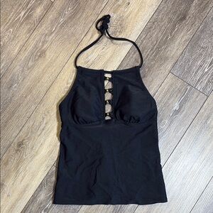 Salt + Cove Black Sleeveless Cut Out Swim Tank